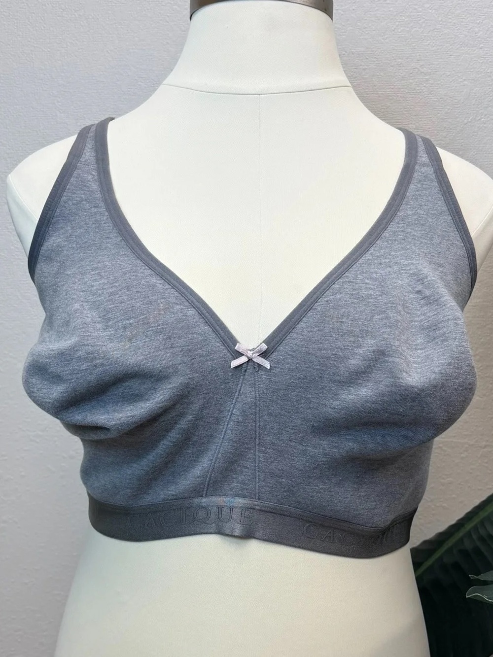 Cacique Gray Unlined Full Coverage Wire-Free Bra - Size 44DDD